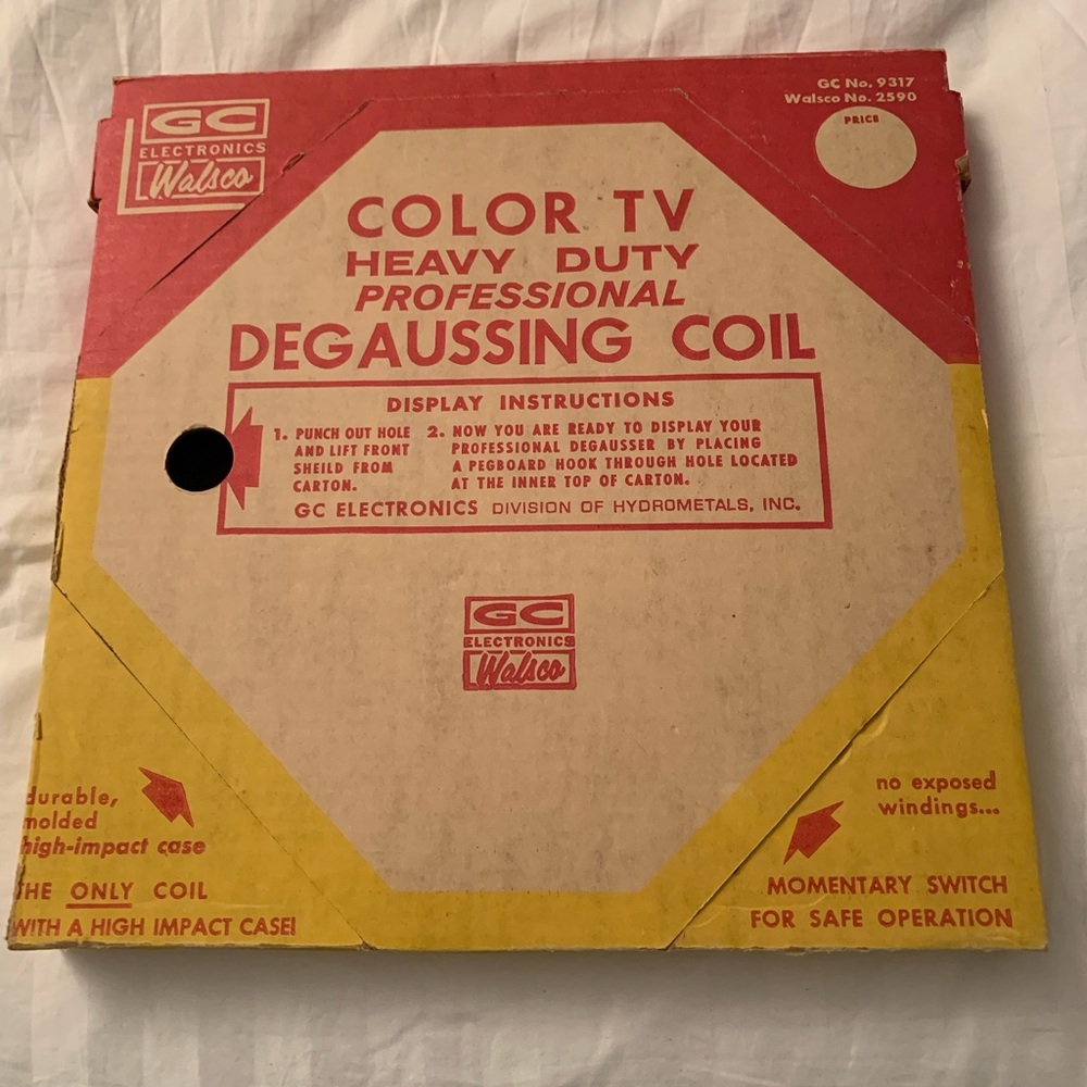 GC ELECTRONICS 9317 WALSCO 2590 Color TV Heavy Duty Professional Degaussing Coil